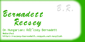 bernadett recsey business card